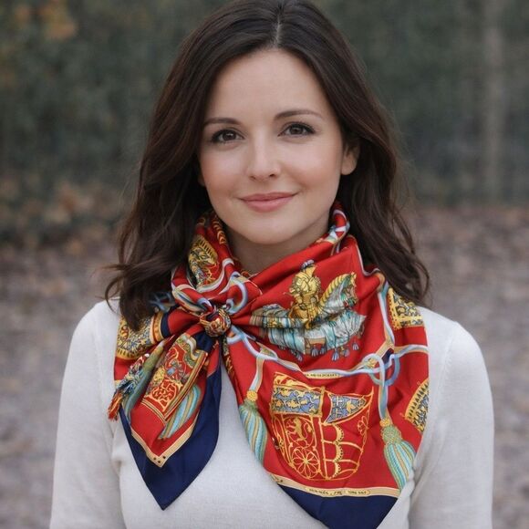 Hermes Accessories - Authentic Les Muserolles HERMÈS© Carre Large Silk Scarf